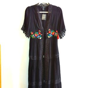 FOREVER 21 Cardigan Duster Medium/Black